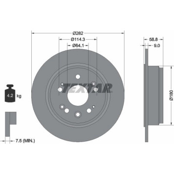 Textar 92165703 Bremsscheibe PRO Textar 92165703 Bremsscheibe PRO