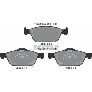 Textar 2580401 Bremsbelagsatz, Scheibenbremse Q+