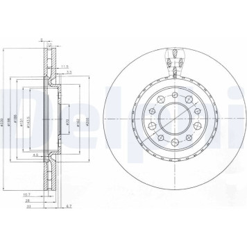 Delphi BG3993 Bremsscheibe Delphi BG3993 Bremsscheibe