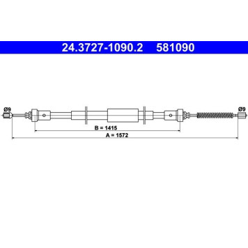 ATE 24.3727-1090.2 Seilzug, Feststellbremse ATE 24.3727-1090.2 Seilzug, Feststellbremse