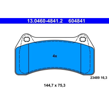 ATE 13.0460-4841.2 Bremsbelagsatz, Scheibenbremse ATE 13.0460-4841.2 Bremsbelagsatz, Scheibenbremse