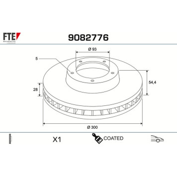 FTE 9082776 Bremsscheibe COATED RANGE