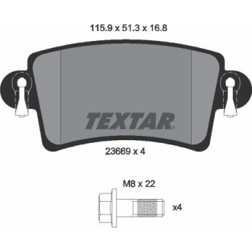 Textar 2366901 Bremsbelagsatz, Scheibenbremse Textar 2366901 Bremsbelagsatz, Scheibenbremse