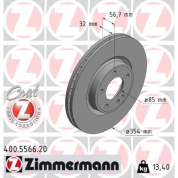 Zimmermann 400.5566.20 Bremsscheibe Coat Z Zimmermann 400.5566.20 Bremsscheibe Coat Z