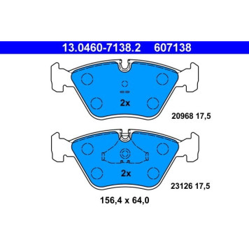 ATE 13.0460-7138.2 Bremsbelagsatz, Scheibenbremse ATE 13.0460-7138.2 Bremsbelagsatz, Scheibenbremse