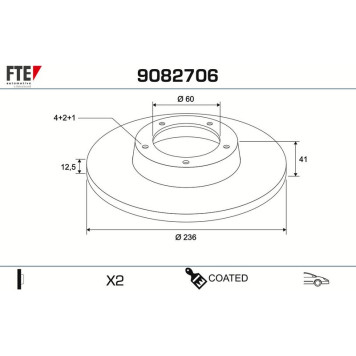 FTE 9082706 Bremsscheibe COATED RANGE FTE 9082706 Bremsscheibe COATED RANGE