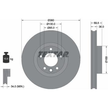 Textar 92219505 Bremsscheibe PRO+ Textar 92219505 Bremsscheibe PRO+