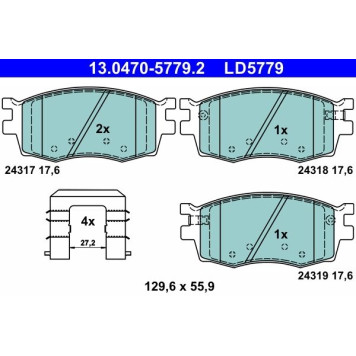 ATE 13.0470-5779.2 Bremsbelagsatz, Scheibenbremse Ceramic