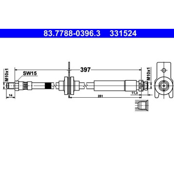 ATE 83.7788-0396.3 Bremsschlauch ATE 83.7788-0396.3 Bremsschlauch