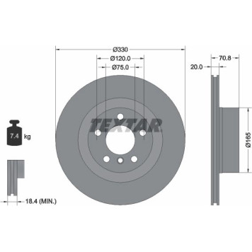 Textar 92256303 Bremsscheibe PRO Textar 92256303 Bremsscheibe PRO