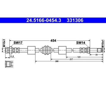 ATE 24.5166-0454.3 Bremsschlauch ATE 24.5166-0454.3 Bremsschlauch