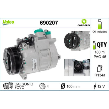 Valeo 690207 Kompressor, Klimaanlage CORE-FLEX Valeo 690207 Kompressor, Klimaanlage CORE-FLEX