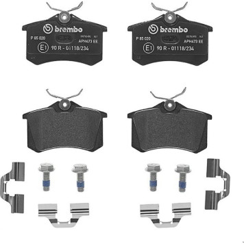 Brembo P 85 020X Bremsbelagsatz, Scheibenbremse XTRA LINE Brembo P 85 020X Bremsbelagsatz, Scheibenbremse XTRA LINE