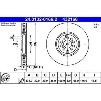 ATE 24.0132-0166.2 Bremsscheibe