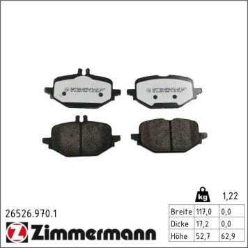 Zimmermann 26526.970.1 Bremsbelagsatz, Scheibenbremse rd:z