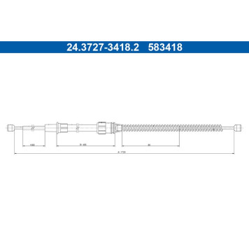 ATE 24.3727-3418.2 Seilzug, Feststellbremse ATE 24.3727-3418.2 Seilzug, Feststellbremse