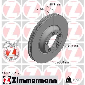 Zimmermann 460.4504.20 Bremsscheibe Coat Z Zimmermann 460.4504.20 Bremsscheibe Coat Z