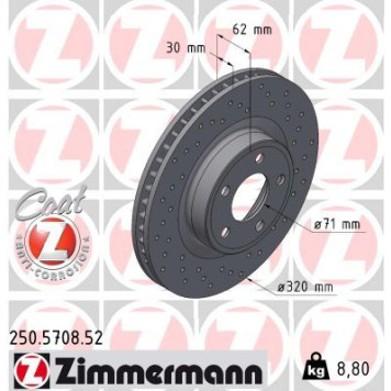 Zimmermann 250.5708.52 Bremsscheibe SPORT Z Zimmermann 250.5708.52 Bremsscheibe SPORT Z