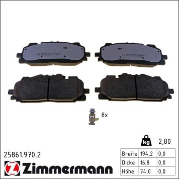 Zimmermann 25861.970.2 Bremsbelagsatz, Scheibenbremse rd:z Zimmermann 25861.970.2 Bremsbelagsatz, Scheibenbremse rd:z