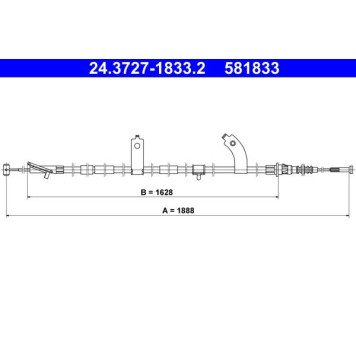 ATE 24.3727-1833.2 Seilzug, Feststellbremse ATE 24.3727-1833.2 Seilzug, Feststellbremse
