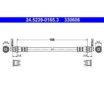 2x ATE 24.5239-0165.3 Bremsschlauch 2 x 2x ATE 24.5239-0165.3 Bremsschlauch 2 x