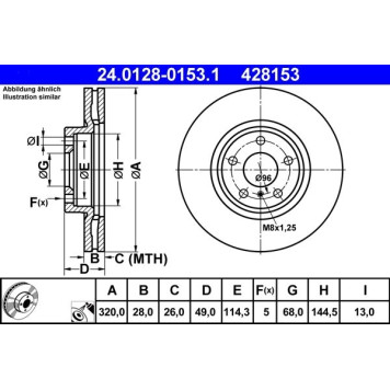ATE 24.0128-0153.1 Bremsscheibe