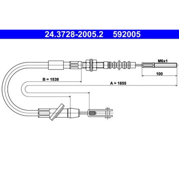 ATE 24.3728-2005.2 Seilzug, Kupplungsbetätigung ATE 24.3728-2005.2 Seilzug, Kupplungsbetätigung