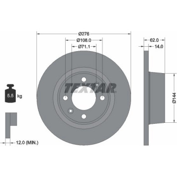 Textar 92107900 Bremsscheibe Textar 92107900 Bremsscheibe