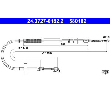 2x ATE 24.3727-0182.2 Seilzug, Feststellbremse 2 x