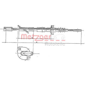 Metzger 1402.3 Seilzug, Kupplungsbetätigung Metzger 1402.3 Seilzug, Kupplungsbetätigung