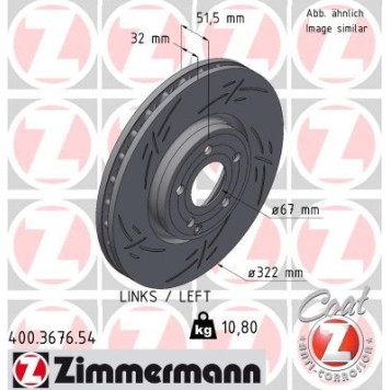 Zimmermann 400.3676.54 Bremsscheibe BLACK Z