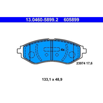 ATE 13.0460-5899.2 Bremsbelagsatz, Scheibenbremse