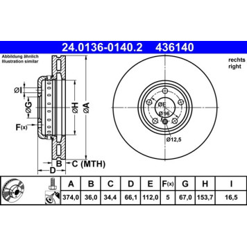 ATE 24.0136-0140.2 Bremsscheibe