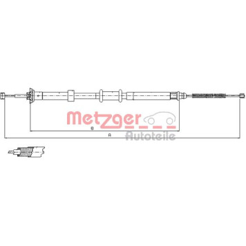 Metzger 12.0724 Seilzug, Feststellbremse Metzger 12.0724 Seilzug, Feststellbremse