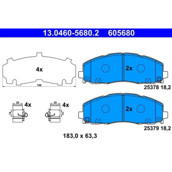 ATE 13.0460-5680.2 Bremsbelagsatz, Scheibenbremse