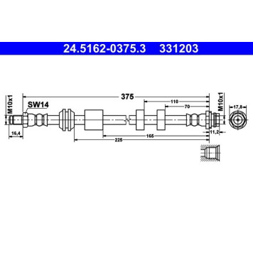 ATE 24.5162-0375.3 Bremsschlauch ATE 24.5162-0375.3 Bremsschlauch