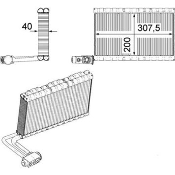 Mahle AE 109 000P Verdampfer, Klimaanlage BEHR Premium Line