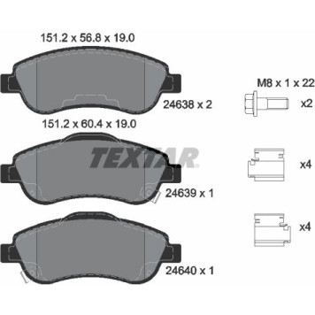Textar 2463801 Bremsbelagsatz, Scheibenbremse Q+ Textar 2463801 Bremsbelagsatz, Scheibenbremse Q+
