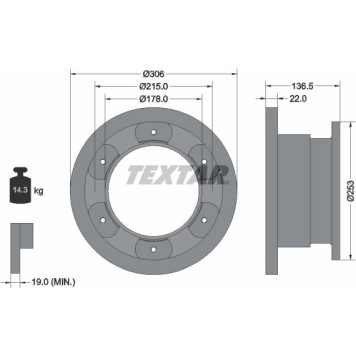 2x Textar 93127300 Bremsscheibe 2 x 2x Textar 93127300 Bremsscheibe 2 x