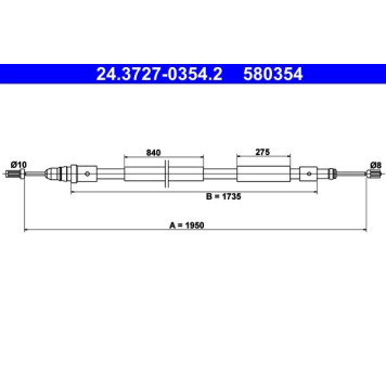 ATE 24.3727-0354.2 Seilzug, Feststellbremse