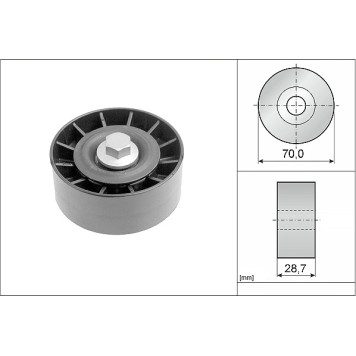 INA 532 0254 10 Umlenkrolle/Führungsrolle, Keilrippenriemen