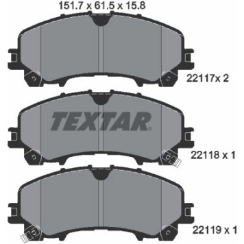 Textar 2211701 Bremsbelagsatz, Scheibenbremse