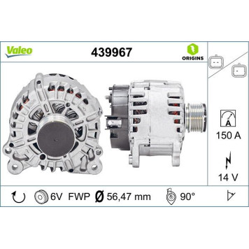 Valeo 439967 Generator ORIGINS - NEW O.E. TECHNOLOGIE Valeo 439967 Generator ORIGINS - NEW O.E. TECHNOLOGIE