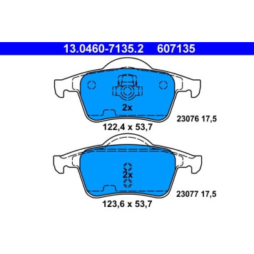 ATE 13.0460-7135.2 Bremsbelagsatz, Scheibenbremse ATE 13.0460-7135.2 Bremsbelagsatz, Scheibenbremse
