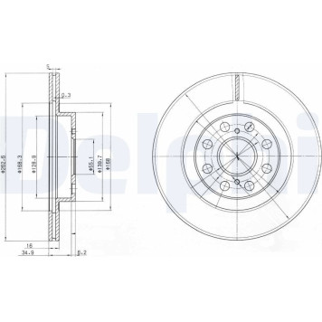 Delphi BG3825 Bremsscheibe