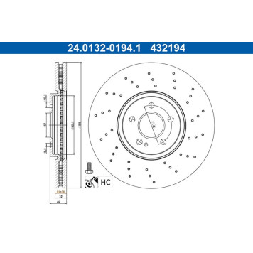 ATE 24.0132-0194.1 Bremsscheibe ATE 24.0132-0194.1 Bremsscheibe
