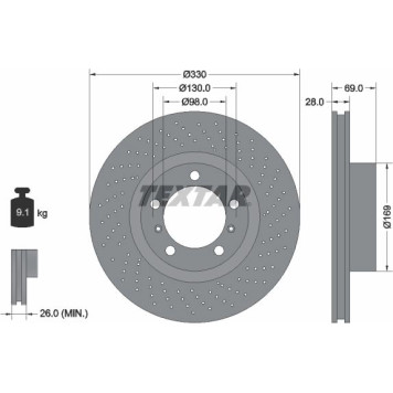 Textar 92279705 Bremsscheibe PRO+