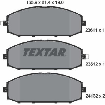 Textar 2361101 Bremsbelagsatz, Scheibenbremse Textar 2361101 Bremsbelagsatz, Scheibenbremse