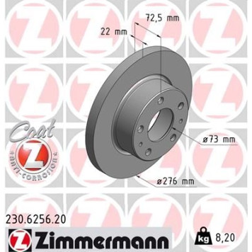 Zimmermann 230.6256.20 Bremsscheibe Coat Z Zimmermann 230.6256.20 Bremsscheibe Coat Z