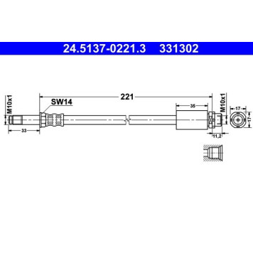 ATE 24.5137-0221.3 Bremsschlauch ATE 24.5137-0221.3 Bremsschlauch